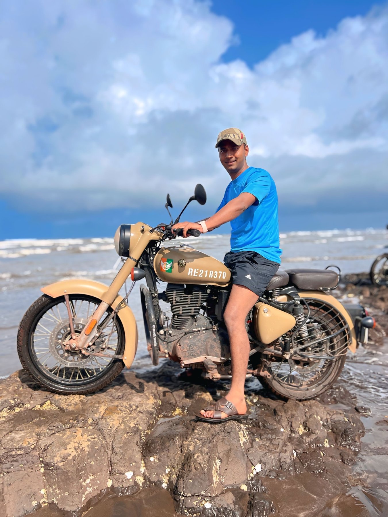 Royal Enfield Classic 350 at the beach — Literary Rides